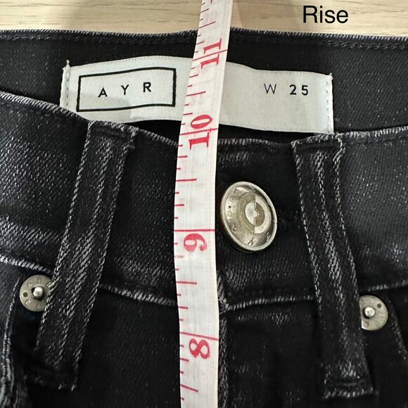 AYR Women’s The Shade Crop Flare Jeans in Distressed Black Size 25 - Picture 13 of 15
